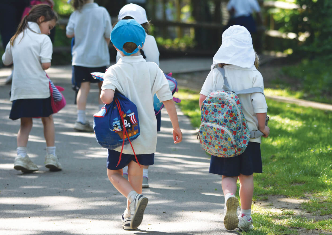 Photo of children walking